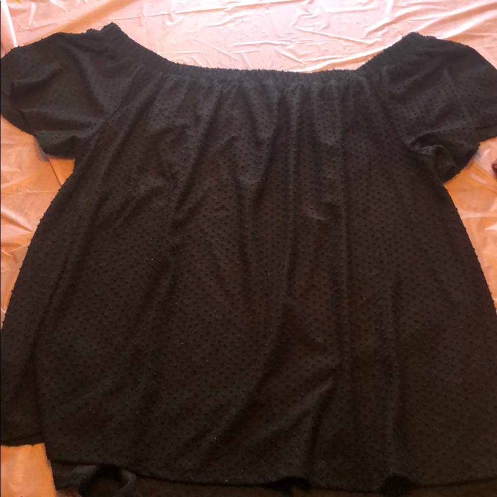 Over the shoulder black blouse